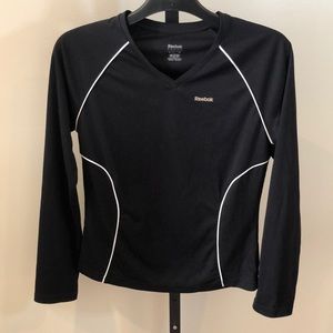 Athletic shirt v neck Reebok stretch long sleeve